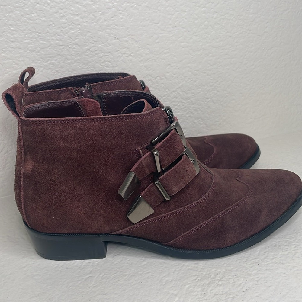 Office London Burgundy Suede booties size 37 - Picture 3 of 7